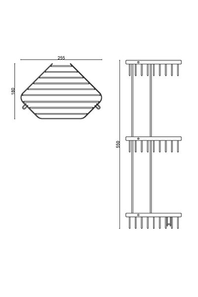 ÇELİK BANYO حامل شامبو سيلين ثلاثي مقاس 19 × 19 سم 304 مقاوم للصدأ