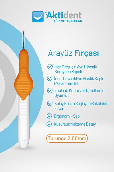 Aktident Orange 6-Piece Interface Brush Set