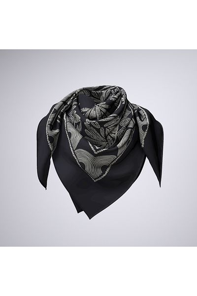 Modabutik Bandană neagră pentru femei cu modele etnice - 70x70 DG12200-01