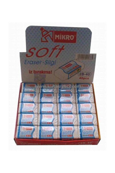 Mikro Soft White Eraser 2B-40 (1 Piece)