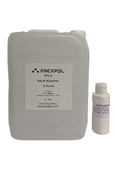 Ancapol Rtv 2 Kalıp Silikonu 1.kalite 10 Shorea Beyaz 5 Kg