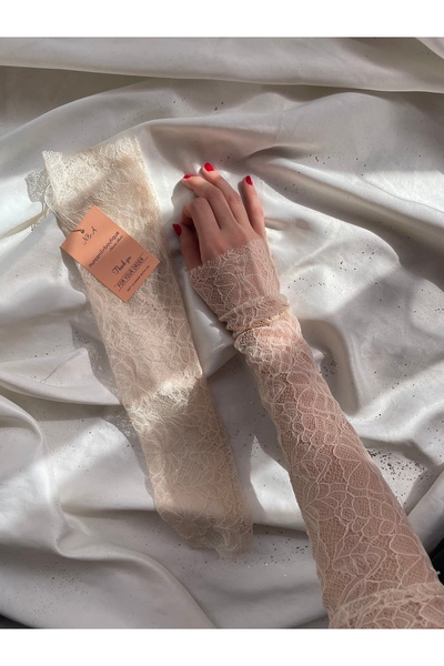 Butik Krem dantel kolluk eldiven