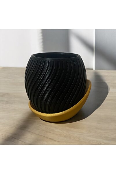M3Donline Yatay Şeritli Dekoratif Saksı