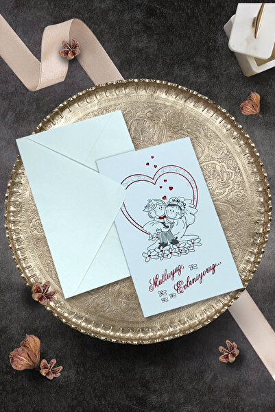 Cem Davetiye Düğün Nişan Nikah Kına Davetiyesi 3229 (100 ADET) Baskı Dahil