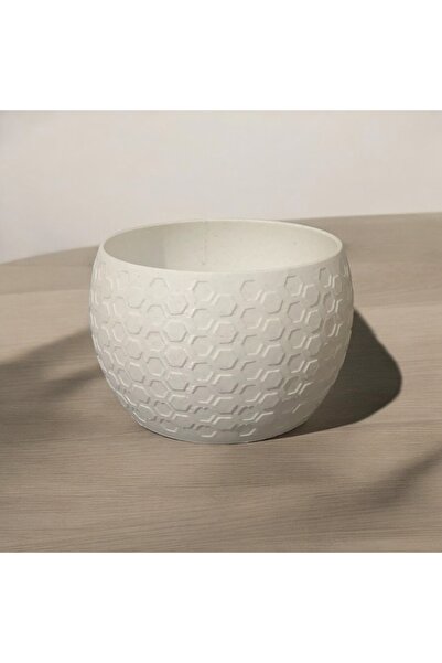 M3Donline Antrasit Altıgen Desenli Yapay Çiçek Vazosu