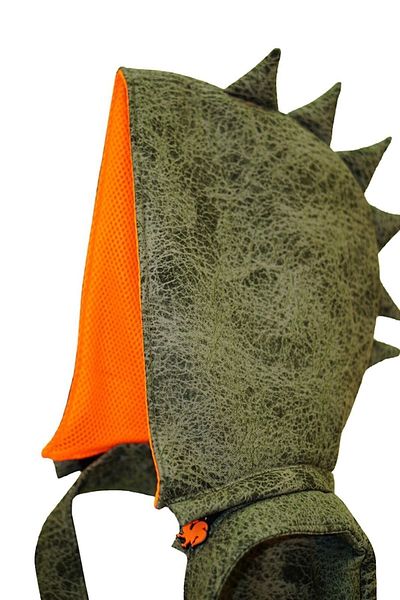 Deriderim Morikukko - Lightweight Large School Backpack with Dinosaur Pattern, Removable Hood