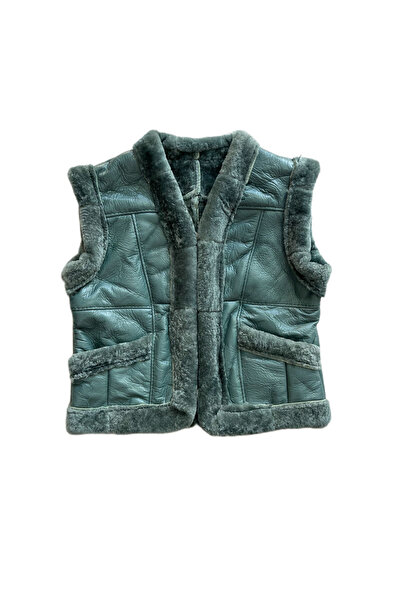 Lndr Özel Üretim PatchWork İçi Kürk-Dışı Süet Gerçek Deri Çocuk Yelek