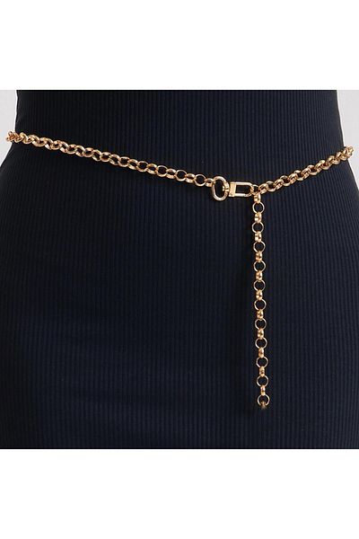 Duke Nickle Gold Color Simple Design Adjustable Chain Women's Belt