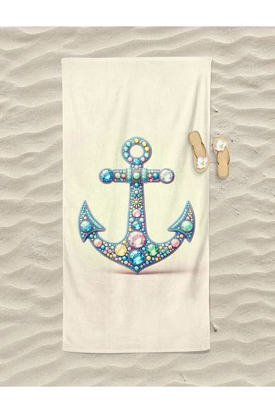 Erays Home Ψηφιακή τυπωμένη πετσέτα μπάνιου Anchor Anchor Beach