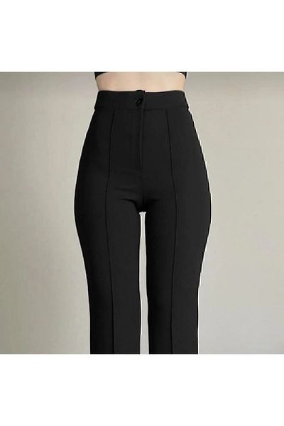 NFTY Black High-Waist Shaping Flared Women's Palazzo Pants
