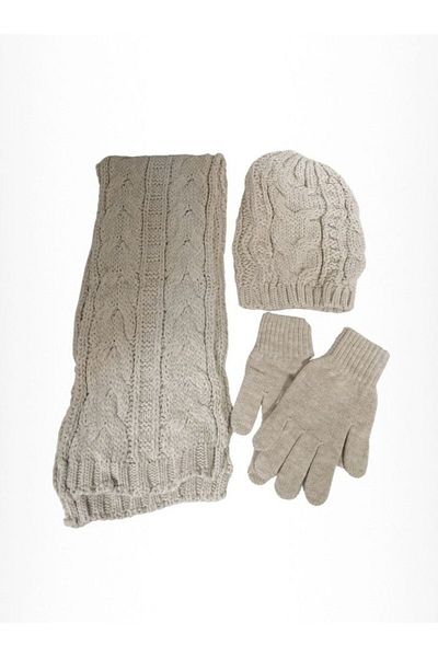 Huge Home Gift Set for Lover, Cream Scarf, Beret, Gloves Set, Gift Package for Girlfriend