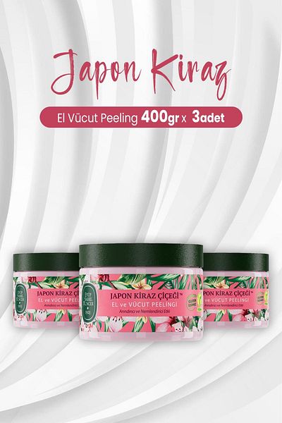 Eyüp Sabri Tuncer Japanese Cherry Blossom Hand and Body Peeling - 400gr x 3 Pieces