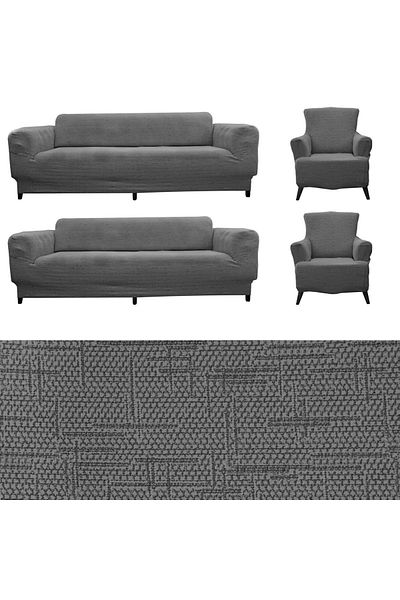 Faiend Star Patterned Jacquard Flexible Sofa - 3/3/1 Sofa Cover Set
