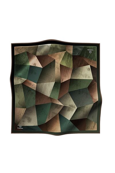 Vissona Khaki Twill Silk Women's Scarf - Milky Brown, 90x90