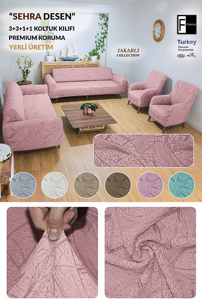 Faiend Jacquard Coffee Table Pattern 3 3 1 1 Elastic Sofa Cover| Elastic Seat Cover| seat cover Set