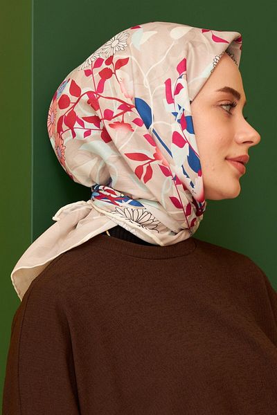 İpekhan La Flores με μοτίβο İpekhan βαμβακερό κασκόλ - Ihe1103-19