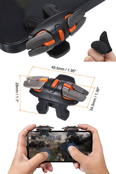 Asfal Pubg Metal Button 6 Finger Compatible Trigger, Compatible with All Phones, Trigger Finger Gloves Gift