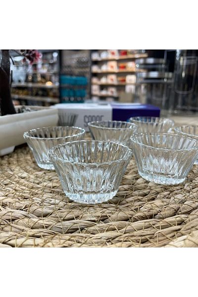 LALE 6 Pieces Turkish Delight Bowl Mini Glass Bowl Sauce Bowl Treat Bowl and Coffee Side Bowl Presentation