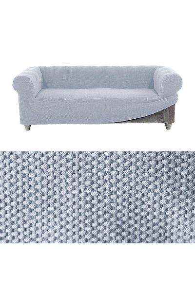Faiend Set de canapele elastice Chester cu 3 locuri, gri - Husa de scaun si canapea