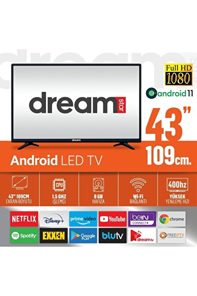 Dreamstar 43'' 109 Ekran Full Hd Dahili Uydu Goole Tv