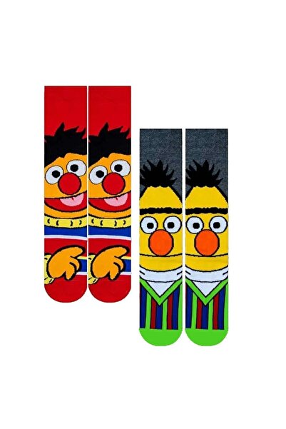 AL Bİ 90LIK Σετ με 2 κάλτσες με σχέδιο Sesame Street Edi and Büdü