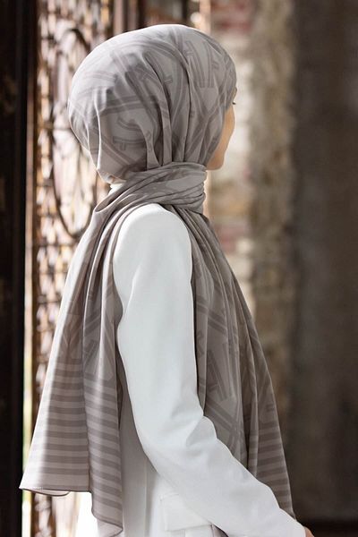 Vissona Γυναικείο μετάξι Luxury Medina Stone Color - Σάλι 90x90