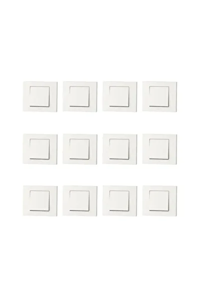 OVİVO Pack of 12 Grano White Switch - Framed