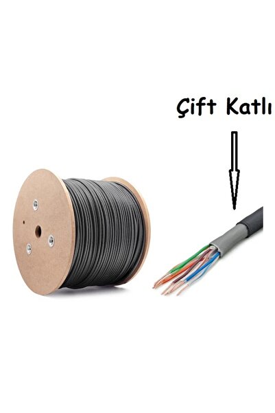 Vwin 80 Metre Cat6 Dış Mekan İnternet Ethernet Kablo EzRj45 Utp Patch Yüksek Hız 2 Katlı Kablo