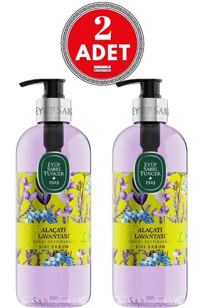 Eyüp Sabri Tuncer Alaçatı Lavantası Doğal Zeytinyağlı Sıvı Sabun 500 ml X 2 Adet