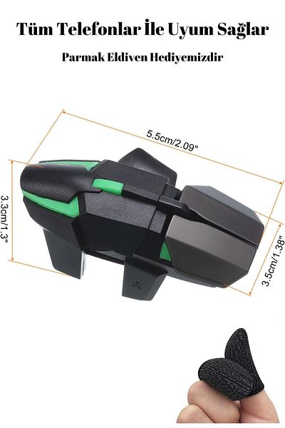 Asfal Pubg Non-delay Metal Button - 6 Finger Trigger Assembly, Gift for Mobile Games