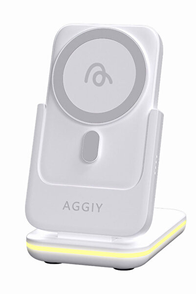 AGGIY AG-W18 3 in 1 23W Wireless MagSafe Şarj İstasyonu & PowerBank