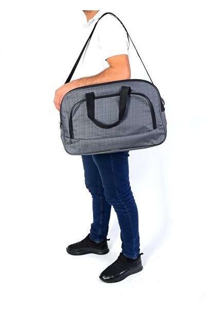 mihra home حقيبة أمتعة يدوية باللون الرمادي بثلاثة عيون بحجم المقصورة للمضيفة...