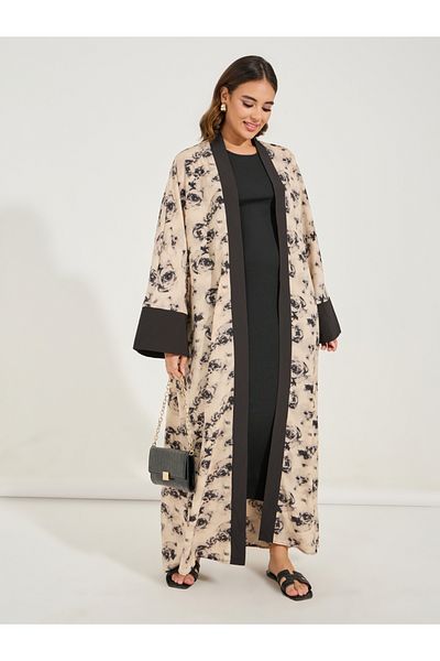Styli Regular Fit Maxi Floral Print Kimono