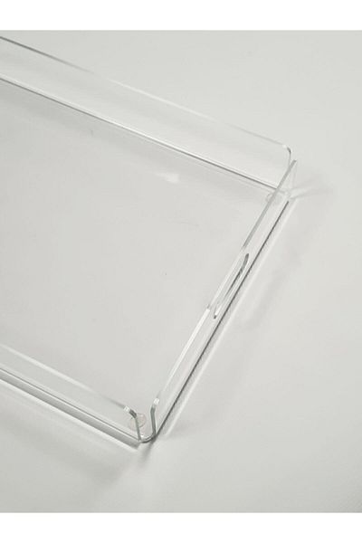 Toros Lazer Kesim Nisba Commerce Product Transparent Plexiglass Tray 35X25 cm Service Presentation Tray - Transparent Presentation Holder