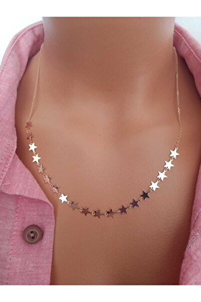 Nisanur Altın 14 Ayar Yıldızlı pullu Kolye