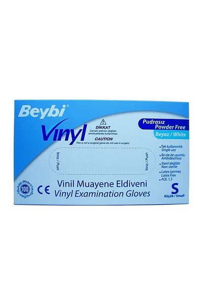 SAĞLIK DURAĞI sağlıklı yaşam Beybi Vinyl Powder-Free Exam Gloves 100 Pieces Medium