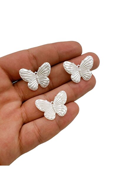 Ebruli Boncuk Beyaz Kelebek Büyük ve Orta Boy Boncuk Takı Yapımı Bead (25 Adet)