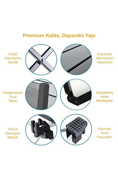 HAEGS Full Alüminyum Katlanır Kamp Sehpası, Plaj, Outdoor Hafif Kamp Piknik Masası Küçük Boy - Gümüş