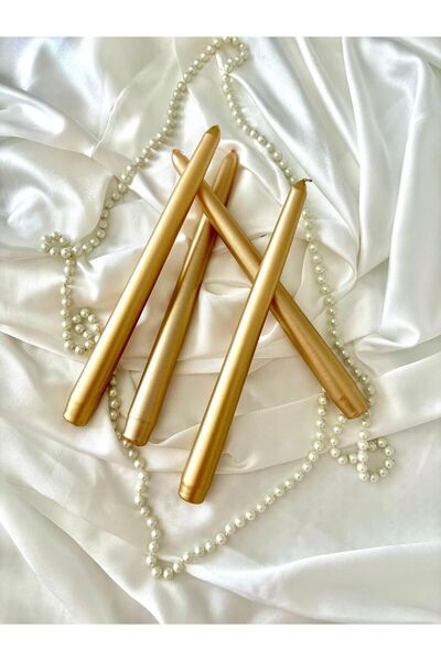 sanat perisi Özel Sedefli Şamdan Mum Gold- 4'lü Set