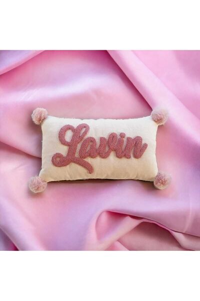 makrom elvan Isme Özel Punch Nakışlı Yastık,