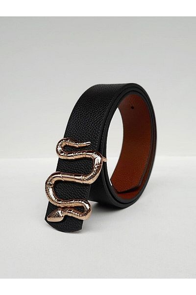 MARQUE SOSYETHEPAZARI Ζώνη Unisex με πόρπη φιδιού διπλής όψης