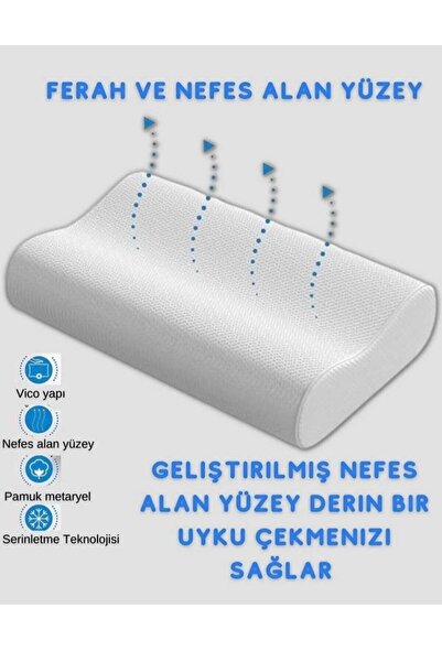 AYHOME Ortapedik Vısco Yastık Boyun Fıttığı Boyun Düzleşmesi Boyun Ağrısı Destekli Lüks Ortapedik Yastık