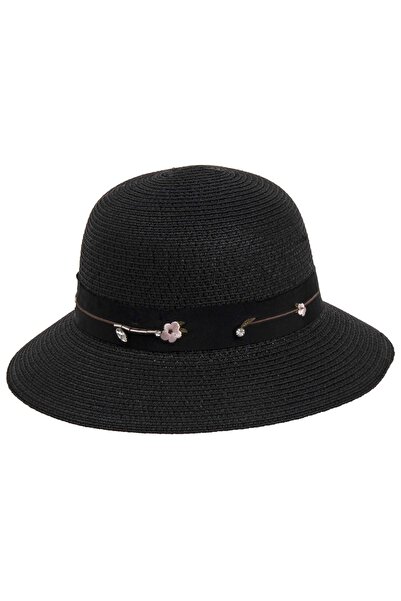Bay Şapkacı Kadın Çiçek Şeritli Şapka 1297