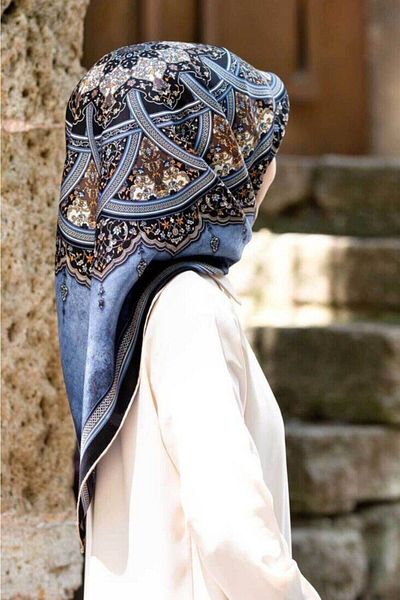 Vissona Γυναικείο μεταξωτό κασκόλ Twill Indigola μπλε