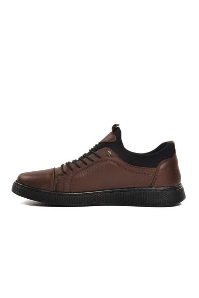AYAKMOD Ανδρικά παπούτσια casual 818 Model Brown Color από γνήσιο δέρμα