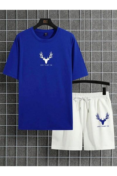 npLStore Комплект унисекс, големи размери, тениска с щампа и шорти, горнище и долнище