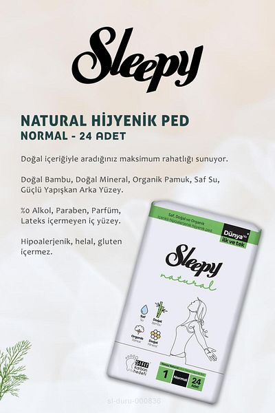 Sleepy 24 قطعة من الفوط الصحية الطبيعية العادية الحساسة، اشتري 17 واحصل على 15 قرصًا من القطن