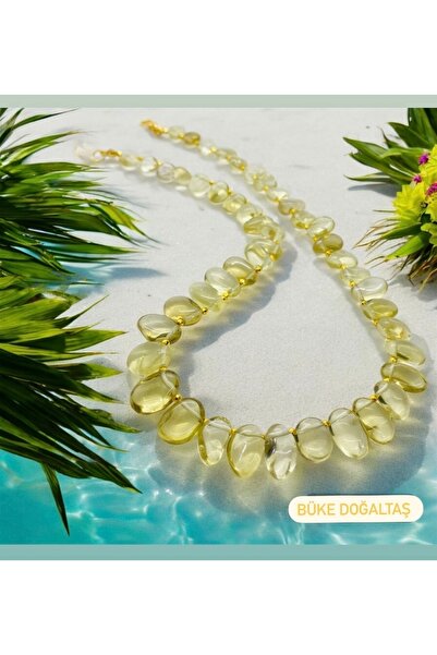 Büke Doğaltaş Tasarım LİMON KUVARS TAŞI KOLYE