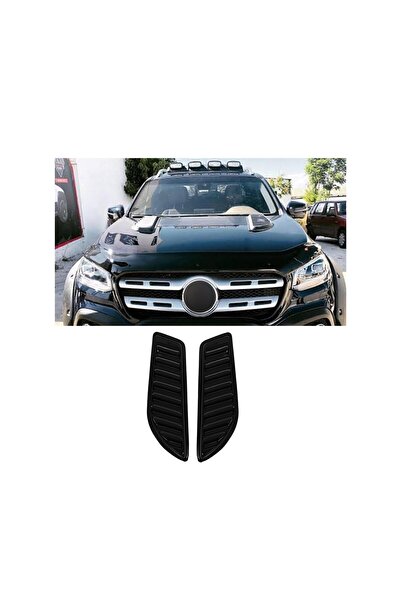 BRSPLAST Universal Kaput Üstü Havalandırma Izgarası Piano Black 2 Adet (UZUN)