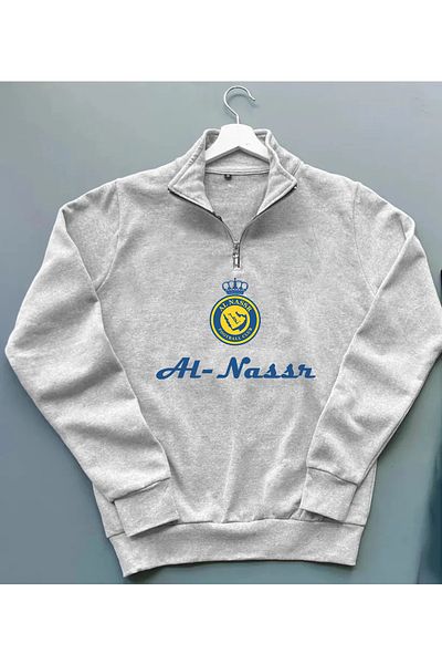 Pisa Art Φούτερ Al-Nassrl με μισό φερμουάρ μπροστά και μεσαίο γραπτό
